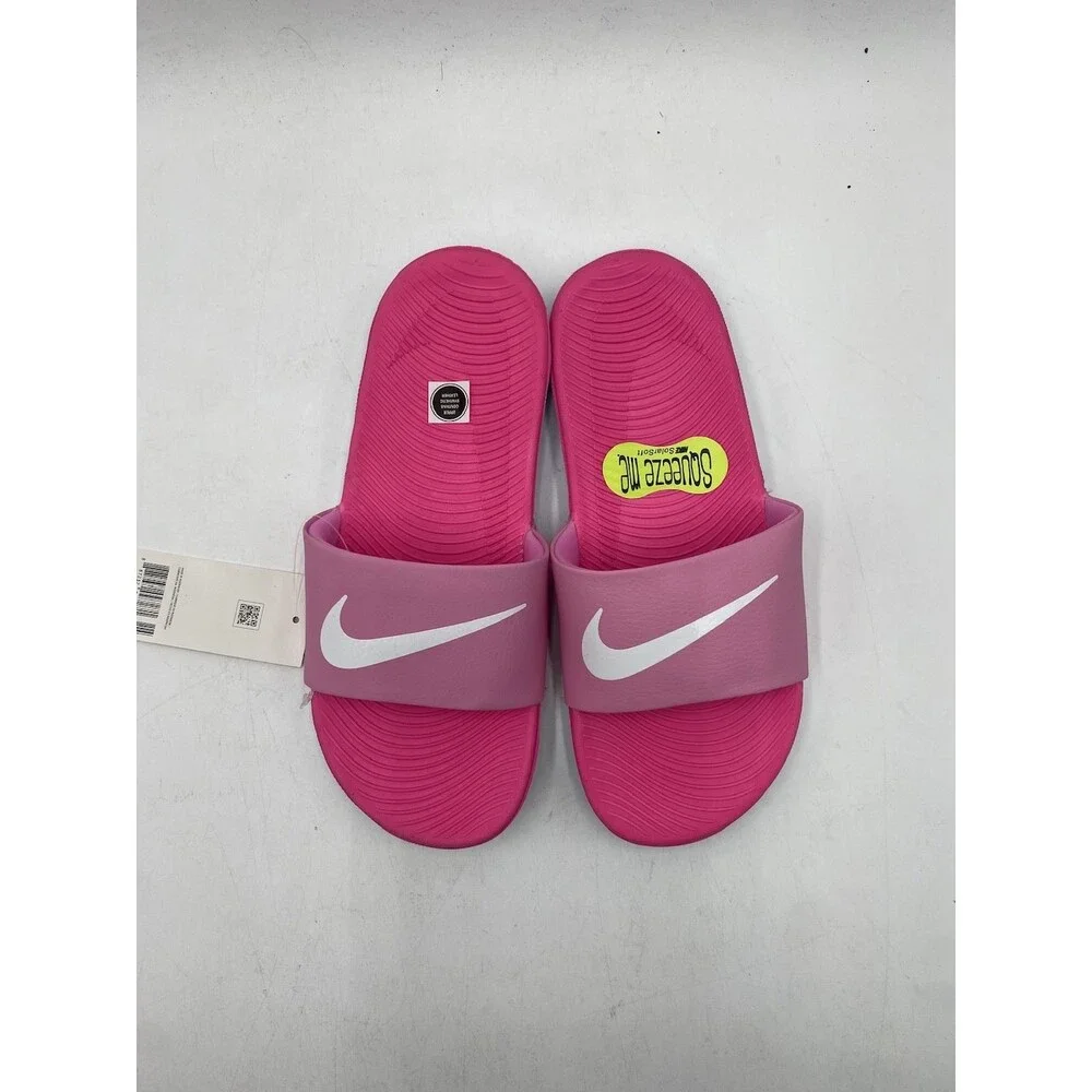 NIKE KAWA SLIDE Kids' NEW Slides Psychic Pink/White Multiple Sizes